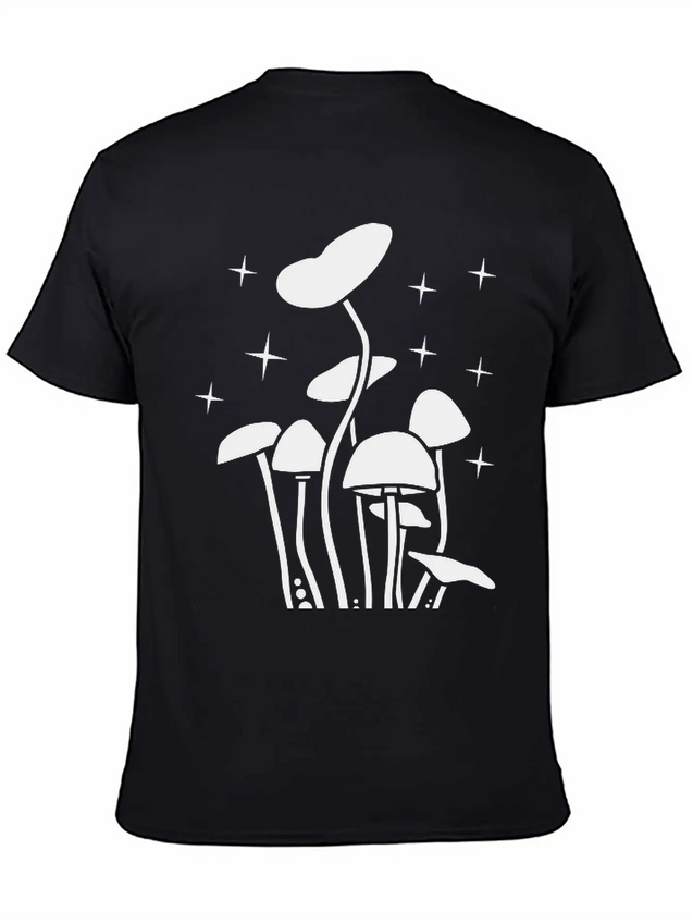 Mushroomswhite Lightweight Cotton T-Shirt – Daily Comfort Graphic Shirt