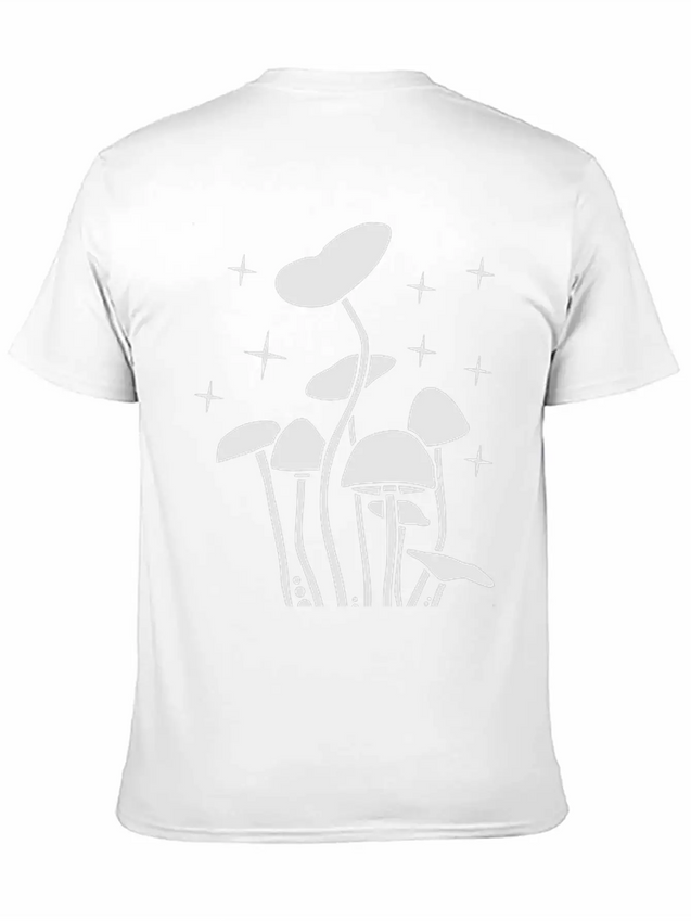 Mushroomswhite Lightweight Cotton T-Shirt – Daily Comfort Graphic Shirt