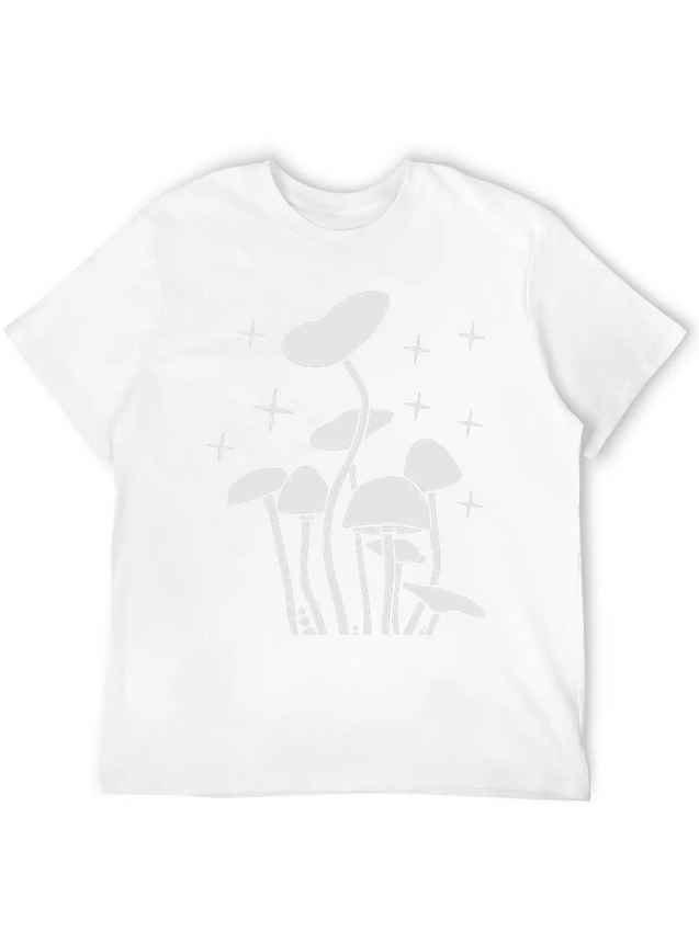 Mushroomswhite Lightweight Cotton T-Shirt – Daily Comfort Graphic Shirt