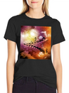Music, Cute Dancing Fairys On A Piano Lightweight Cotton T-Shirt – Daily Comfort Graphic Shirt