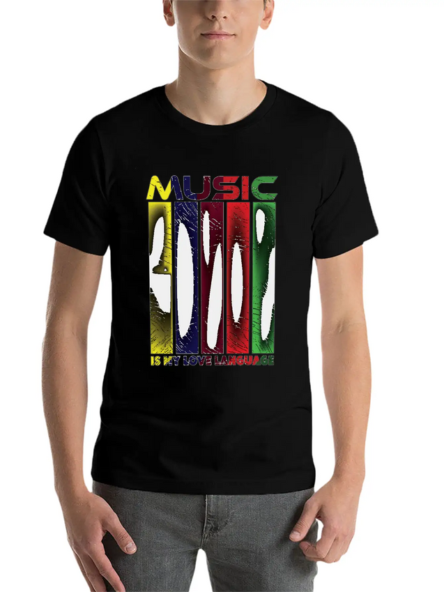 Music Is My Love Language - Funny Music Qoutes Lightweight Cotton T-Shirt – Daily Comfort Graphic Shirt