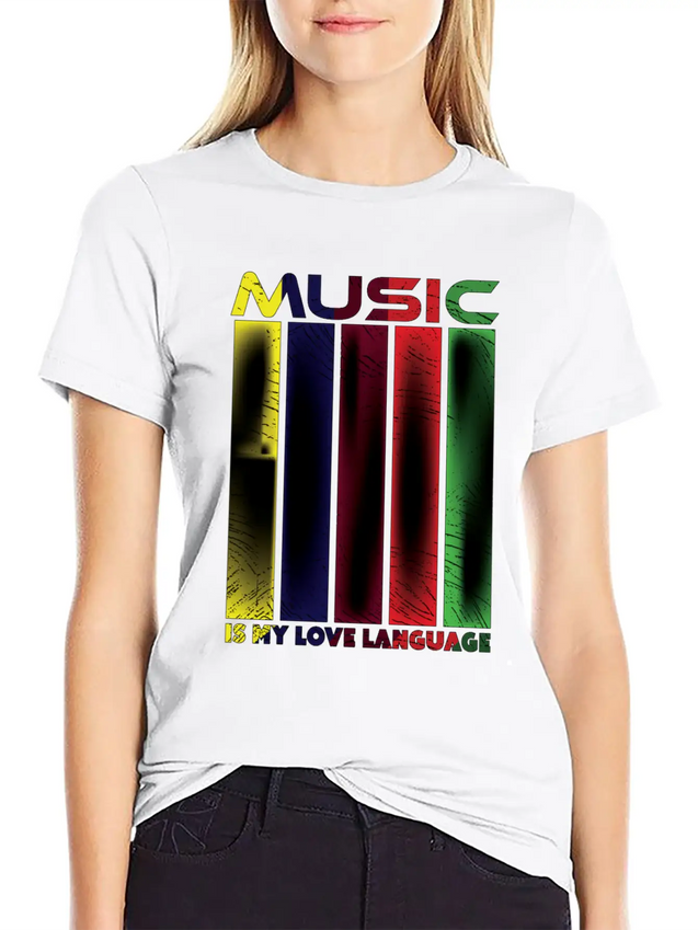 Music Is My Love Language - Funny Music Qoutes Lightweight Cotton T-Shirt – Daily Comfort Graphic Shirt