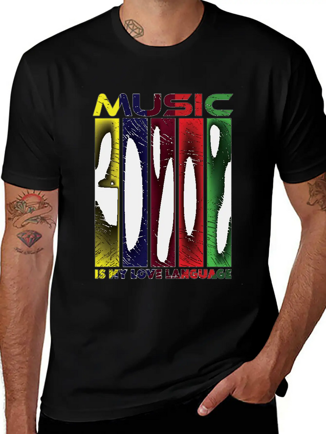 Music Is My Love Language - Funny Music Qoutes Lightweight Cotton T-Shirt – Daily Comfort Graphic Shirt