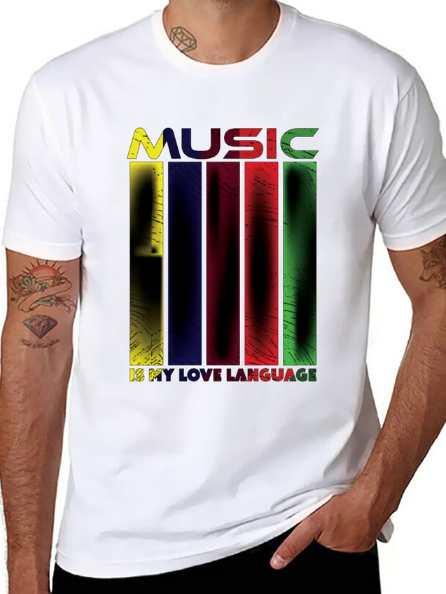 Music Is My Love Language - Funny Music Qoutes Lightweight Cotton T-Shirt – Daily Comfort Graphic Shirt