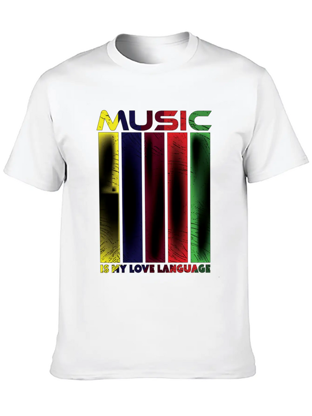 Music Is My Love Language - Funny Music Qoutes Lightweight Cotton T-Shirt – Daily Comfort Graphic Shirt
