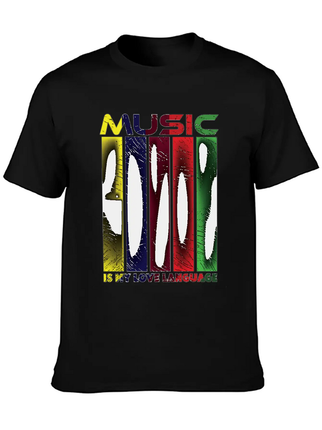Music Is My Love Language - Funny Music Qoutes Lightweight Cotton T-Shirt – Daily Comfort Graphic Shirt