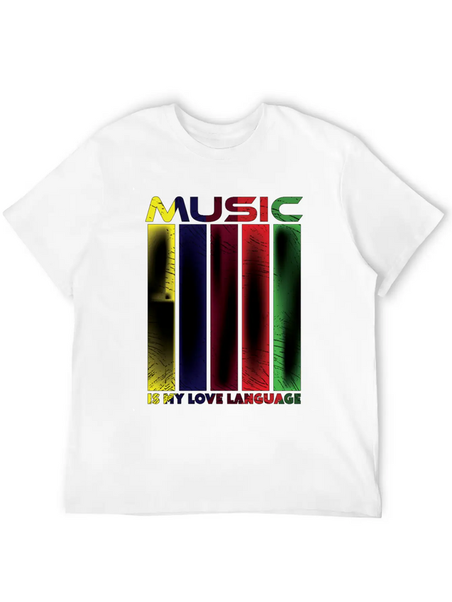 Music Is My Love Language - Funny Music Qoutes Lightweight Cotton T-Shirt – Daily Comfort Graphic Shirt