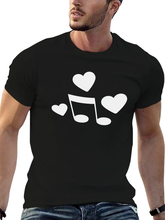 Music Love Lightweight Cotton T-Shirt – Daily Comfort Graphic Shirt
