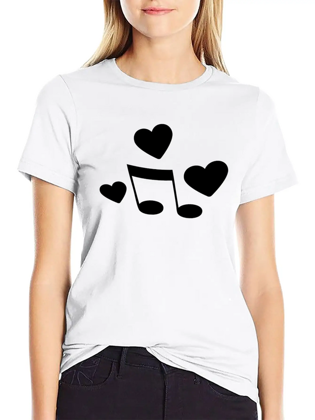 Music Love Lightweight Cotton T-Shirt – Daily Comfort Graphic Shirt