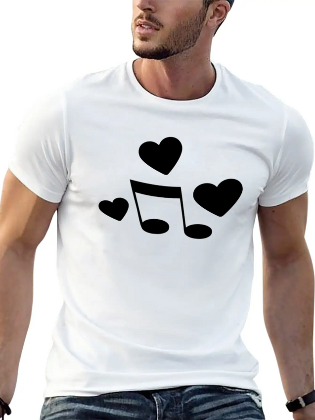 Music Love Lightweight Cotton T-Shirt – Daily Comfort Graphic Shirt
