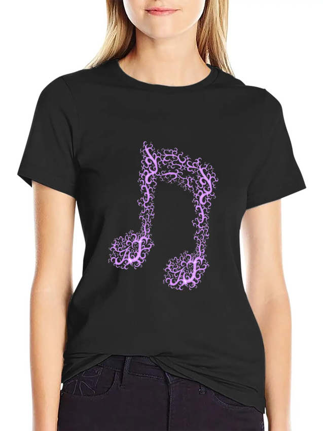 Music Note Lightweight Cotton T-Shirt – Daily Comfort Graphic Shirt