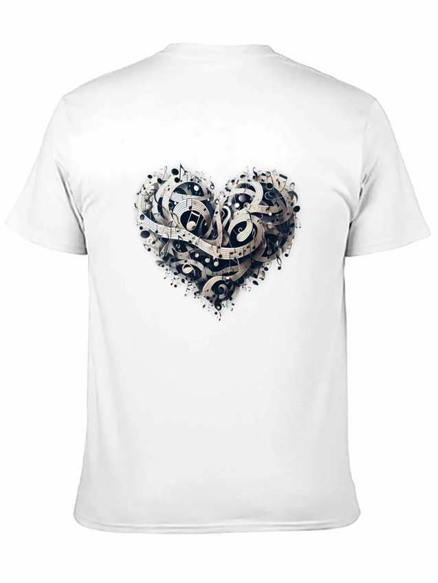 Musical Heart Lightweight Cotton T-Shirt – Daily Comfort Graphic Shirt