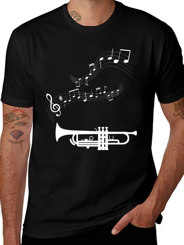 Musical Notes Musician Clef Notes Lightweight Cotton T-Shirt – Daily Comfort Graphic Shirt