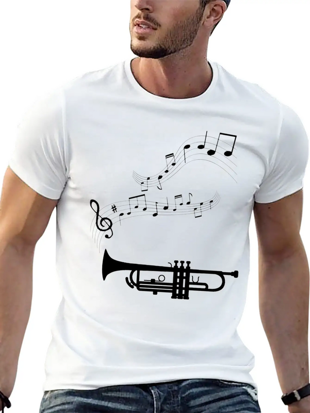 Musical Notes Musician Clef Notes Lightweight Cotton T-Shirt – Daily Comfort Graphic Shirt