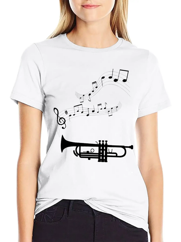 Musical Notes Musician Clef Notes Lightweight Cotton T-Shirt – Daily Comfort Graphic Shirt