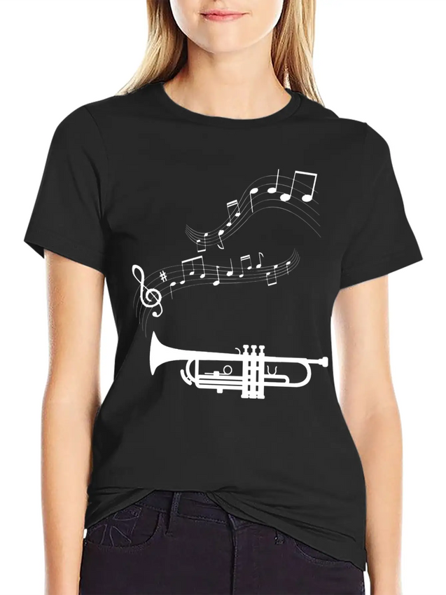 Musical Notes Musician Clef Notes Lightweight Cotton T-Shirt – Daily Comfort Graphic Shirt