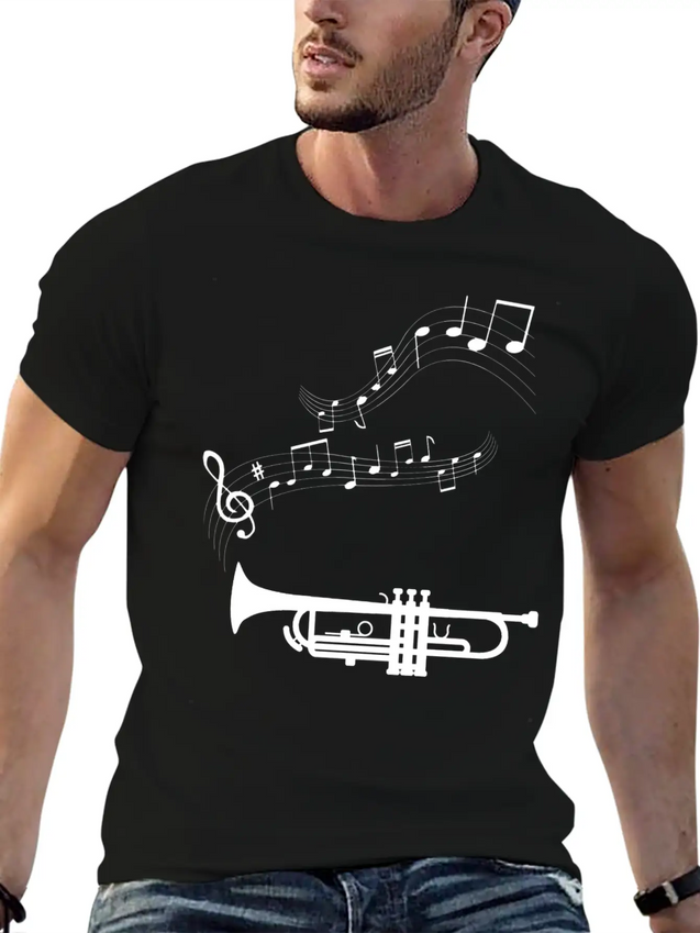Musical Notes Musician Clef Notes Lightweight Cotton T-Shirt – Daily Comfort Graphic Shirt