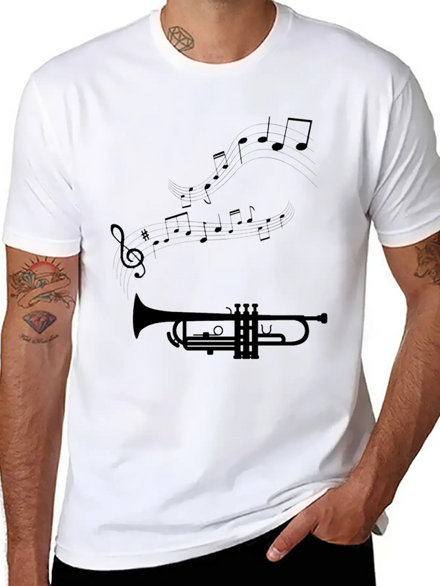 Musical Notes Musician Clef Notes Lightweight Cotton T-Shirt – Daily Comfort Graphic Shirt
