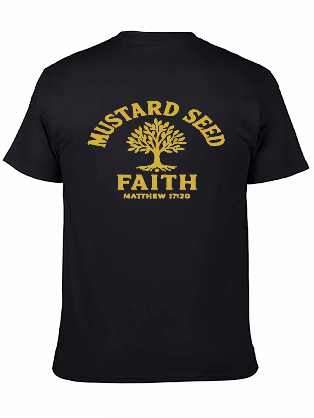 Mustard Seed Faith Gold Lightweight Cotton T-Shirt – Daily Comfort Graphic Shirt