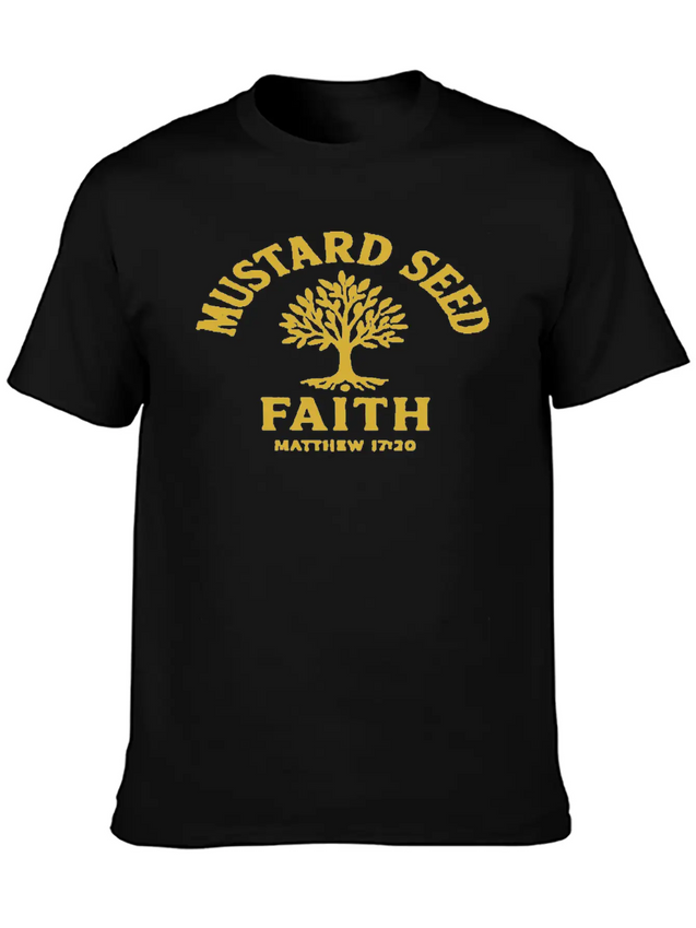 Mustard Seed Faith Gold Lightweight Cotton T-Shirt – Daily Comfort Graphic Shirt