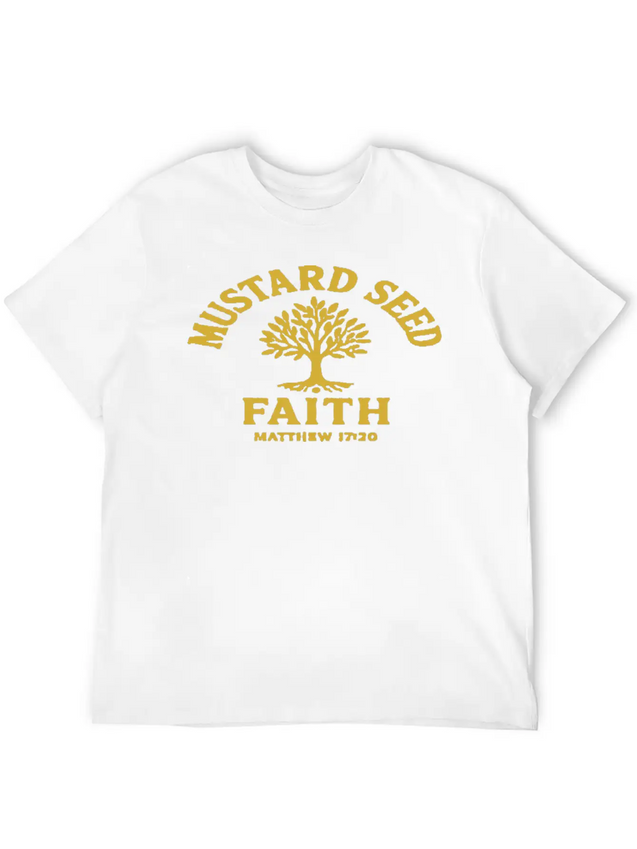 Mustard Seed Faith Gold Lightweight Cotton T-Shirt – Daily Comfort Graphic Shirt