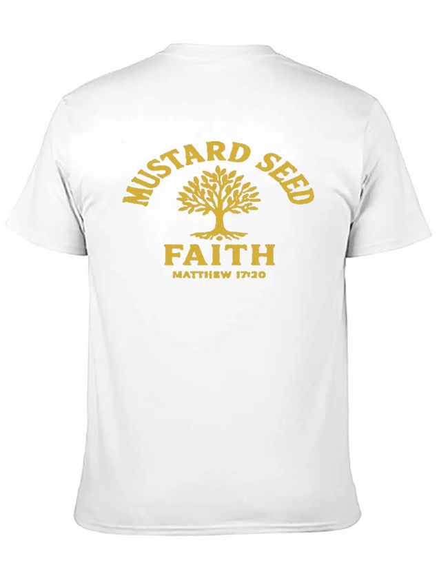 Mustard Seed Faith Gold Lightweight Cotton T-Shirt – Daily Comfort Graphic Shirt