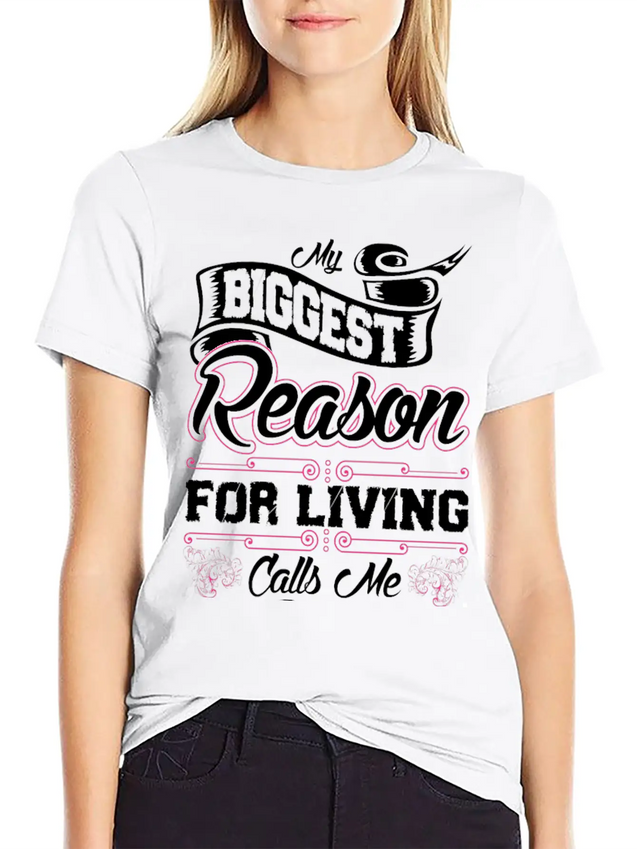 My Biggest Reason For Living Calls Me Nonie Lightweight Cotton T-Shirt – Daily Comfort Graphic Shirt