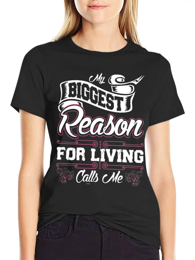 My Biggest Reason For Living Calls Me Nonie Lightweight Cotton T-Shirt – Daily Comfort Graphic Shirt
