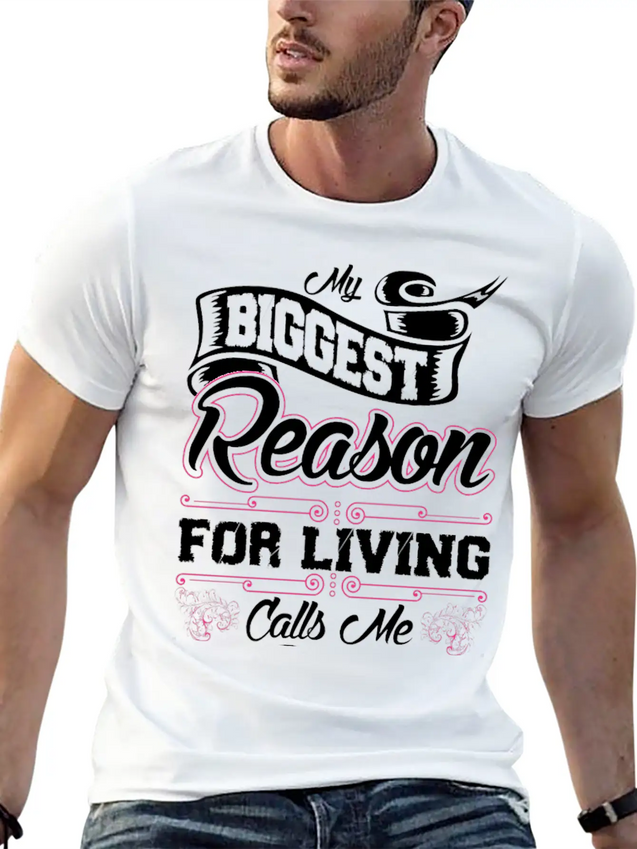 My Biggest Reason For Living Calls Me Nonie Lightweight Cotton T-Shirt – Daily Comfort Graphic Shirt