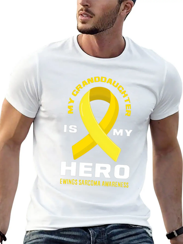 My Granddaughter Is My Hero Ewings Sarcoma Lightweight Cotton T-Shirt – Daily Comfort Graphic Shirt