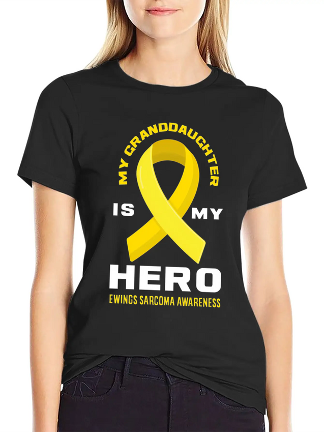 My Granddaughter Is My Hero Ewings Sarcoma Lightweight Cotton T-Shirt – Daily Comfort Graphic Shirt