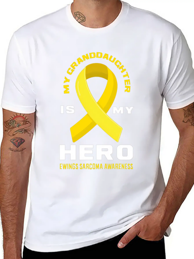 My Granddaughter Is My Hero Ewings Sarcoma Lightweight Cotton T-Shirt – Daily Comfort Graphic Shirt