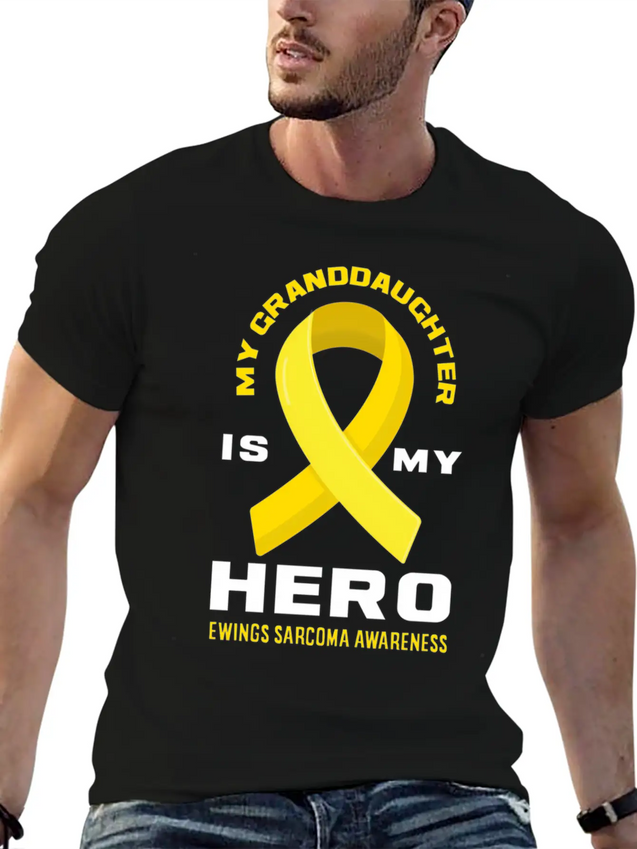 My Granddaughter Is My Hero Ewings Sarcoma Lightweight Cotton T-Shirt – Daily Comfort Graphic Shirt