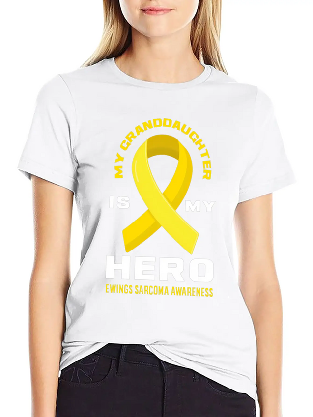 My Granddaughter Is My Hero Ewings Sarcoma Lightweight Cotton T-Shirt – Daily Comfort Graphic Shirt