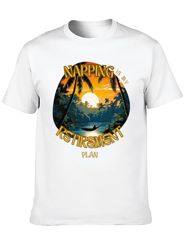 Napping Is My Retirement Plan Lightweight Cotton T-Shirt – Daily Comfort Graphic Shirt