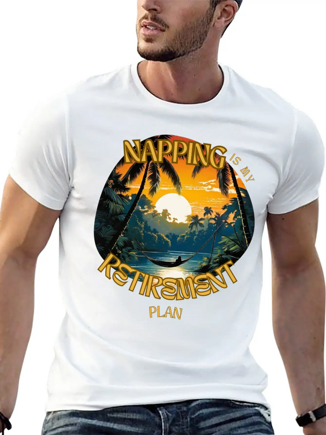 Napping Is My Retirement Plan Lightweight Cotton T-Shirt – Daily Comfort Graphic Shirt