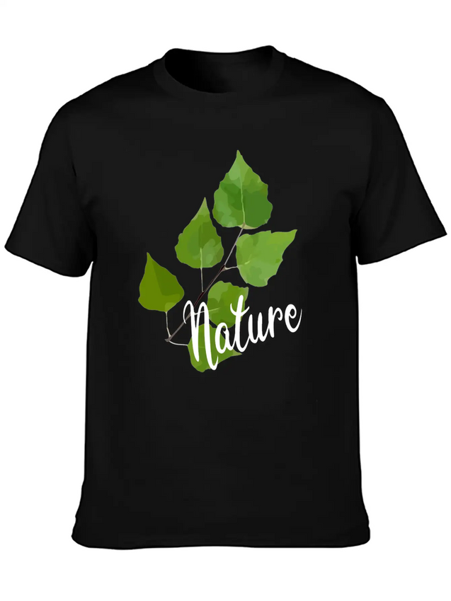 Nature Leaf Lightweight Cotton T-Shirt – Daily Comfort Graphic Shirt