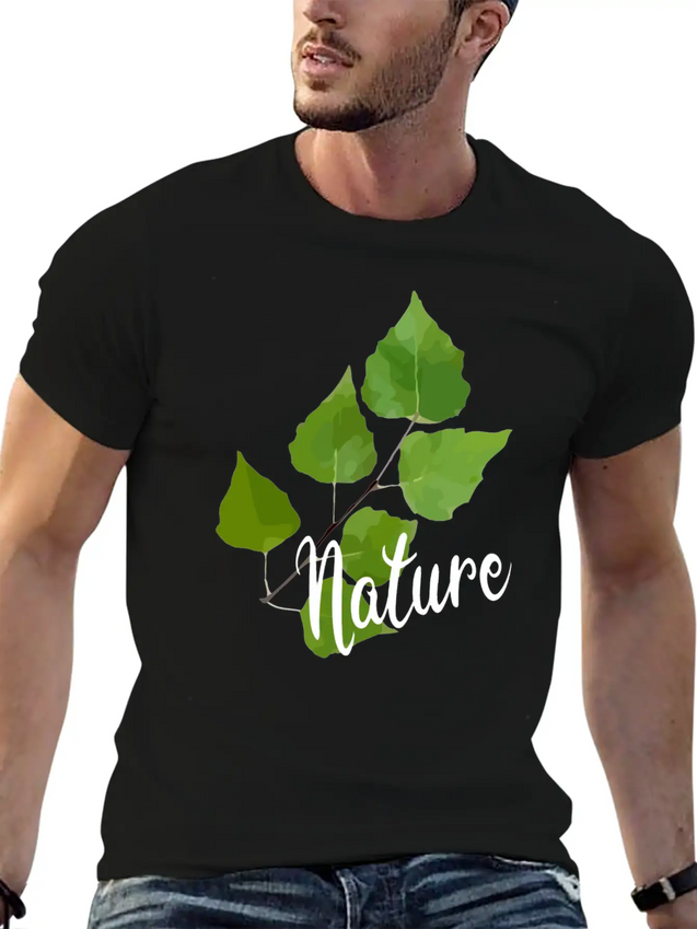 Nature Leaf Lightweight Cotton T-Shirt – Daily Comfort Graphic Shirt