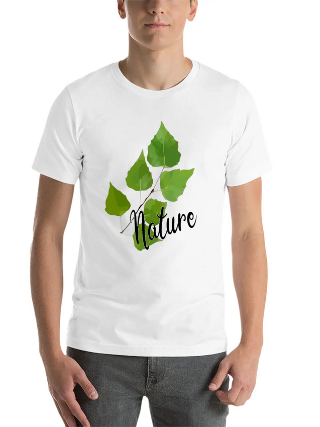 Nature Leaf Lightweight Cotton T-Shirt – Daily Comfort Graphic Shirt