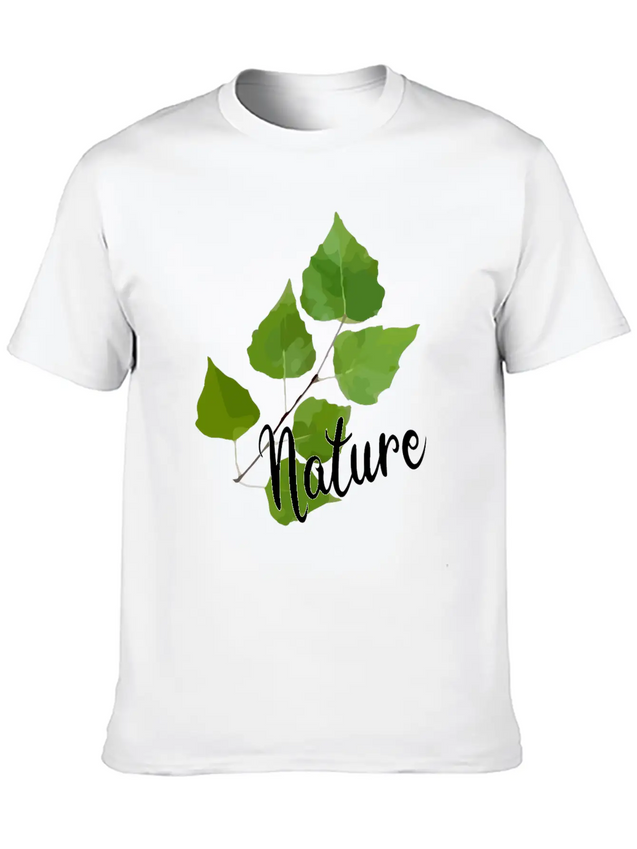 Nature Leaf Lightweight Cotton T-Shirt – Daily Comfort Graphic Shirt
