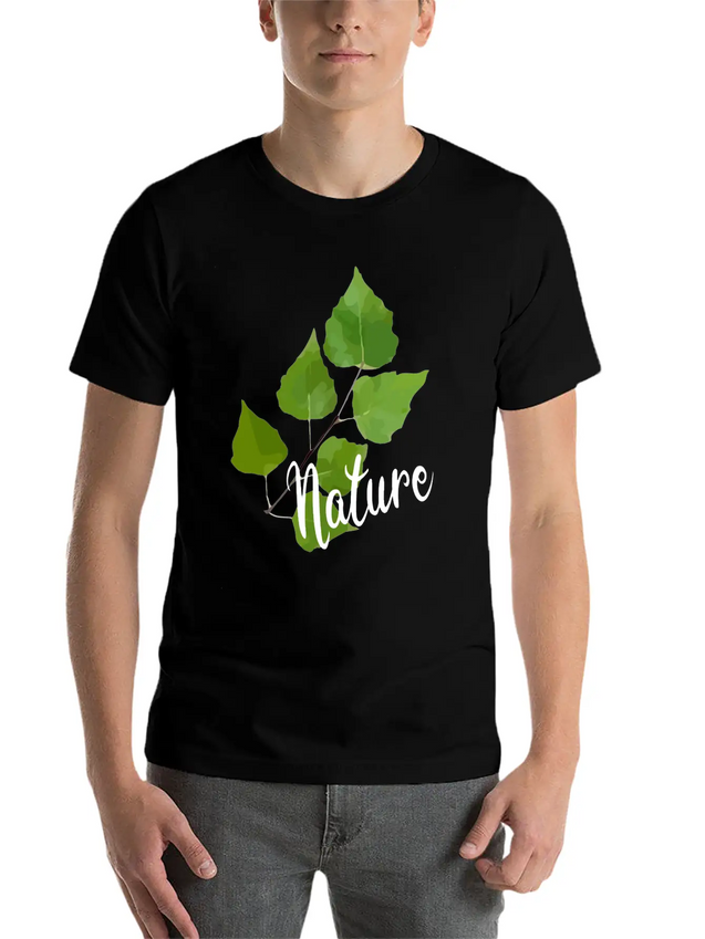 Nature Leaf Lightweight Cotton T-Shirt – Daily Comfort Graphic Shirt