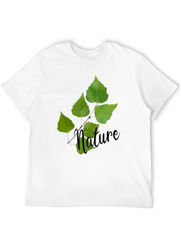 Nature Leaf Lightweight Cotton T-Shirt – Daily Comfort Graphic Shirt