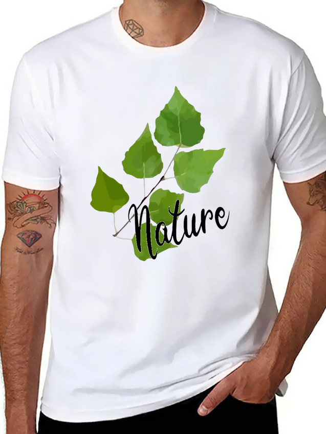 Nature Leaf Lightweight Cotton T-Shirt – Daily Comfort Graphic Shirt