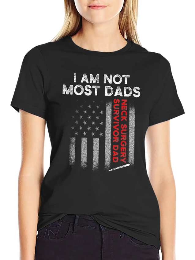 Neck Surgery Most Dads Implant Survivor Recovery Lightweight Cotton T-Shirt – Daily Comfort Graphic Shirt