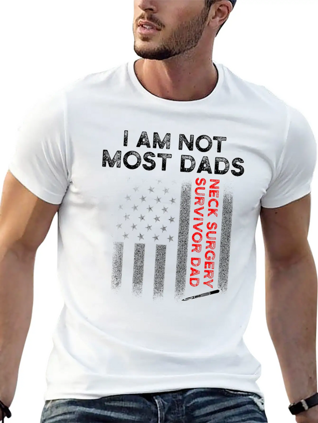 Neck Surgery Most Dads Implant Survivor Recovery Lightweight Cotton T-Shirt – Daily Comfort Graphic Shirt