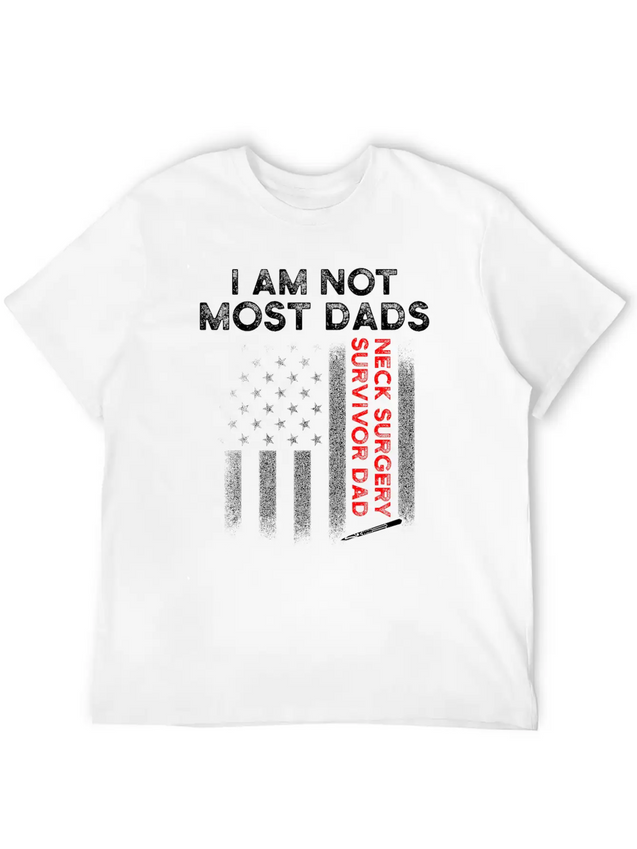 Neck Surgery Most Dads Implant Survivor Recovery Lightweight Cotton T-Shirt – Daily Comfort Graphic Shirt