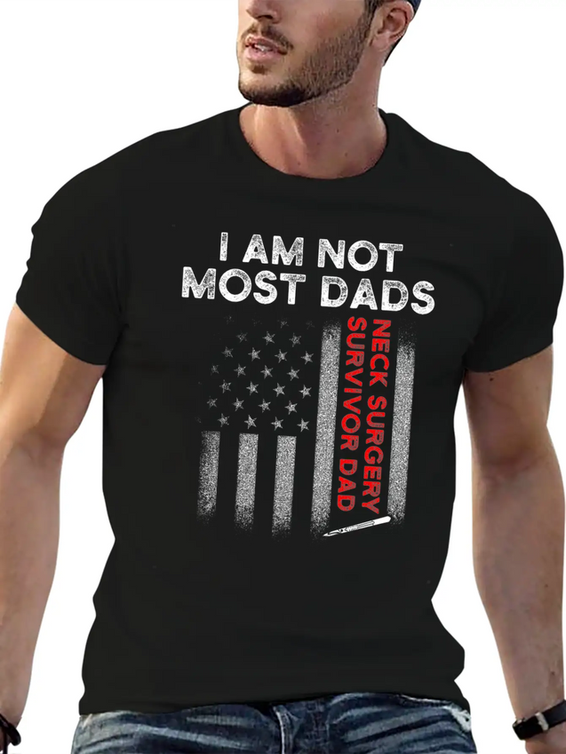Neck Surgery Most Dads Implant Survivor Recovery Lightweight Cotton T-Shirt – Daily Comfort Graphic Shirt