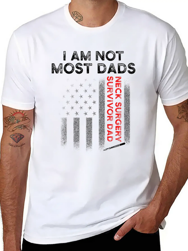 Neck Surgery Most Dads Implant Survivor Recovery Lightweight Cotton T-Shirt – Daily Comfort Graphic Shirt