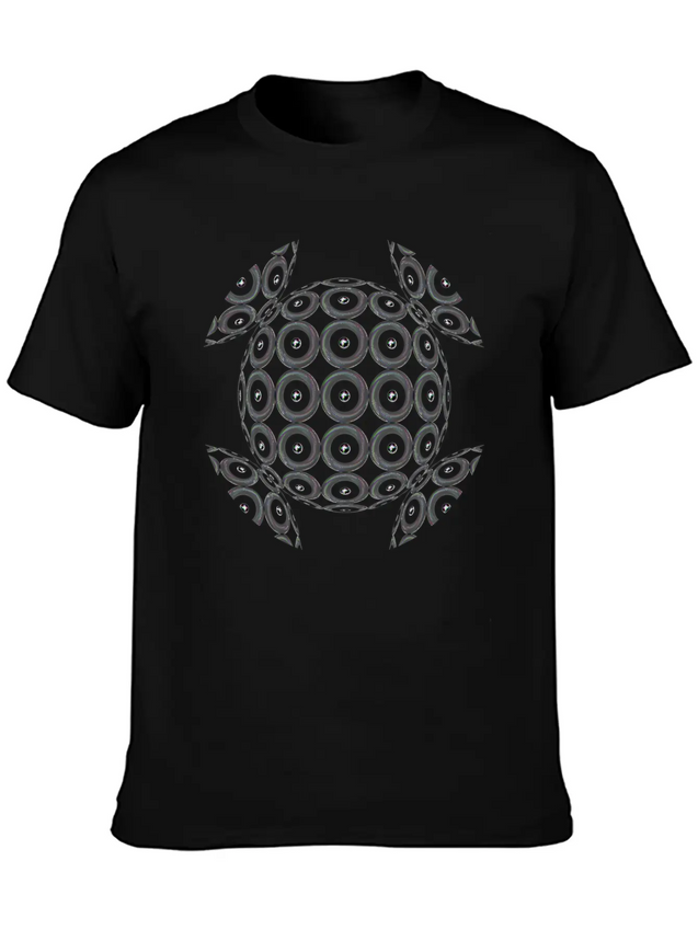 Neon Hemisphere Shape Lightweight Cotton T-Shirt – Daily Comfort Graphic Shirt