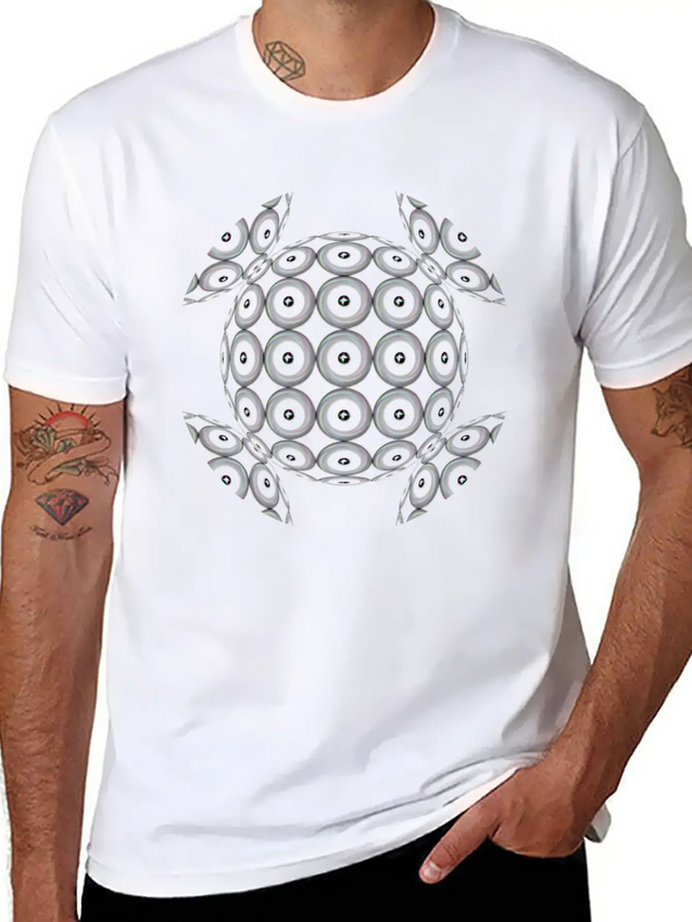 Neon Hemisphere Shape Lightweight Cotton T-Shirt – Daily Comfort Graphic Shirt